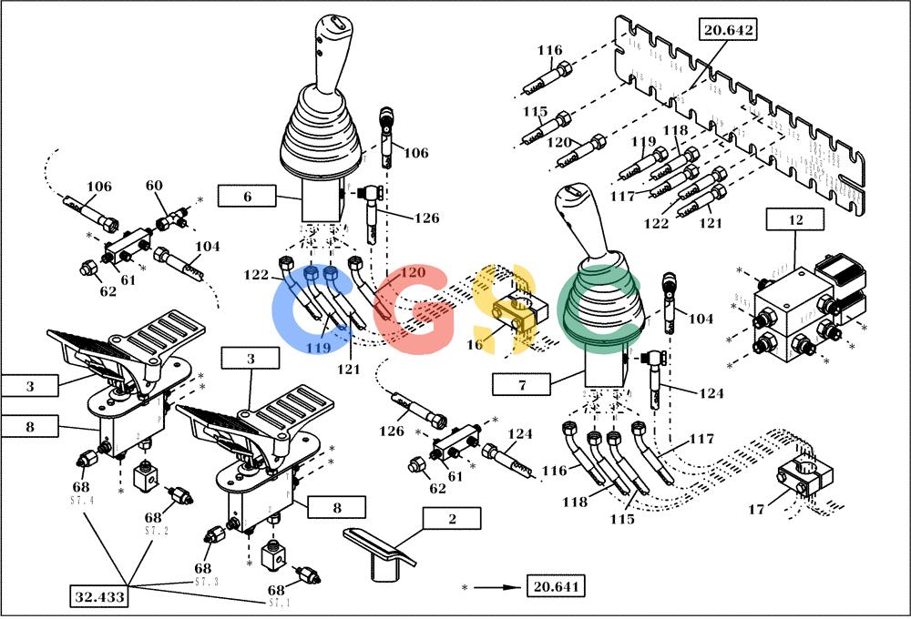 纽荷兰零件查询(EC350) - CRAWLER EXCAVATOR (2/00-) (20.610[003]) - HYDRAULIC SYSTEM SERVO CONTROL (S/N 735003-735032) New Holland Constructuion