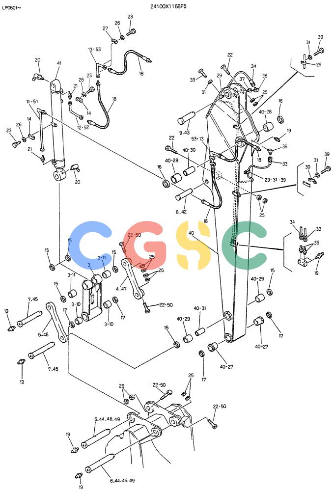神钢零件查询(K905LC) - EXCAVATOR BTW YP0115 - YP0301 (1/85-12/03) (07-004) - ARM ASSY, 3.1M Kobelco