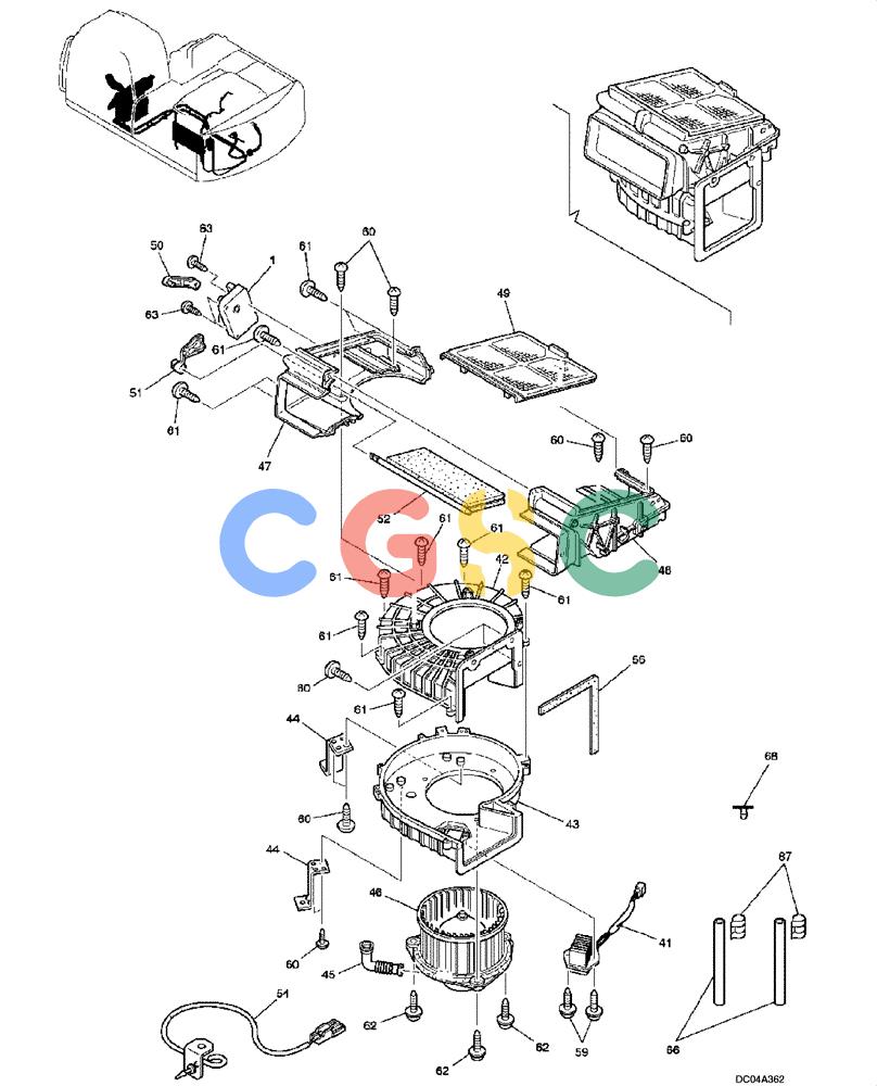 纽荷兰零件查询(E215) - CRAWLER EXCAVATOR (NA) - ASN N6DA21215 (1/06-) (09 -34-01[00]) - AIR CONDITIONER ASSY (LC20M00005F2) New Holland Constructuion