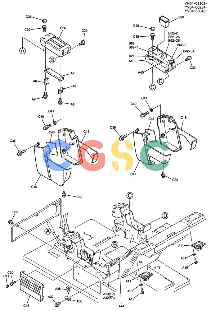 纽荷兰零件查询(E135SR) - CRAWLER EXCAVATOR ASN YY04-06254 (01-050[02]) - PANEL ASSY, INSTRUMENT New Holland Constructuion