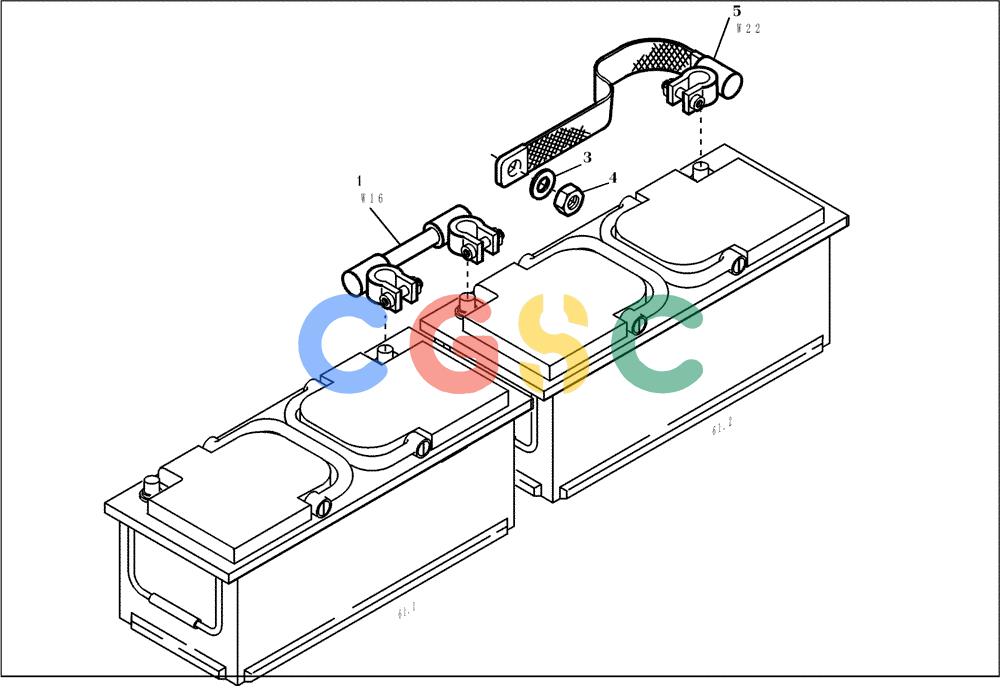 纽荷兰零件查询(EC270) - CRAWLER EXCAVATOR (7/00-) (32.173[001]) - CABLE HARNESS BATTERY (S/N 727002-UP) New Holland Constructuion