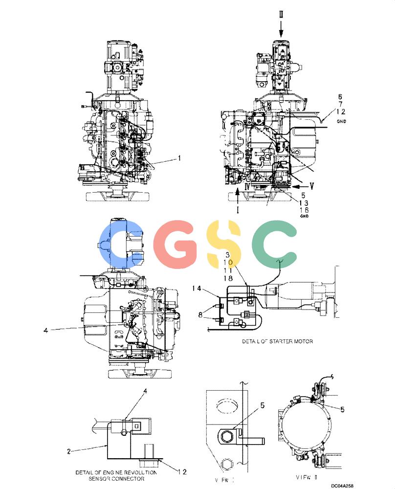 纽荷兰零件查询(EH160) - CRAWLER EXCAVATOR (9/03-) (04 -13[00]) - HARNESS ASSY (ENGINE) New Holland Constructuion