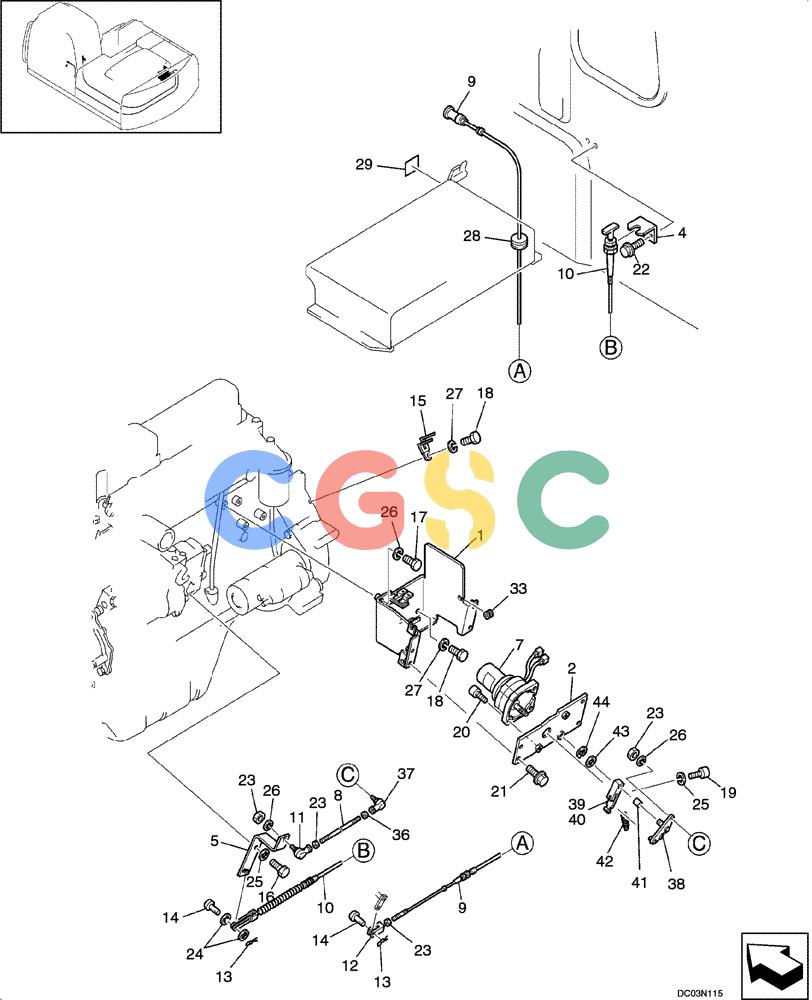 纽荷兰零件查询(E215) - CRAWLER EXCAVATOR (NA) - ASN N6DA21215 (1/06-) (02 -03[00]) - ENGINE CONTROL ASSY New Holland Constructuion