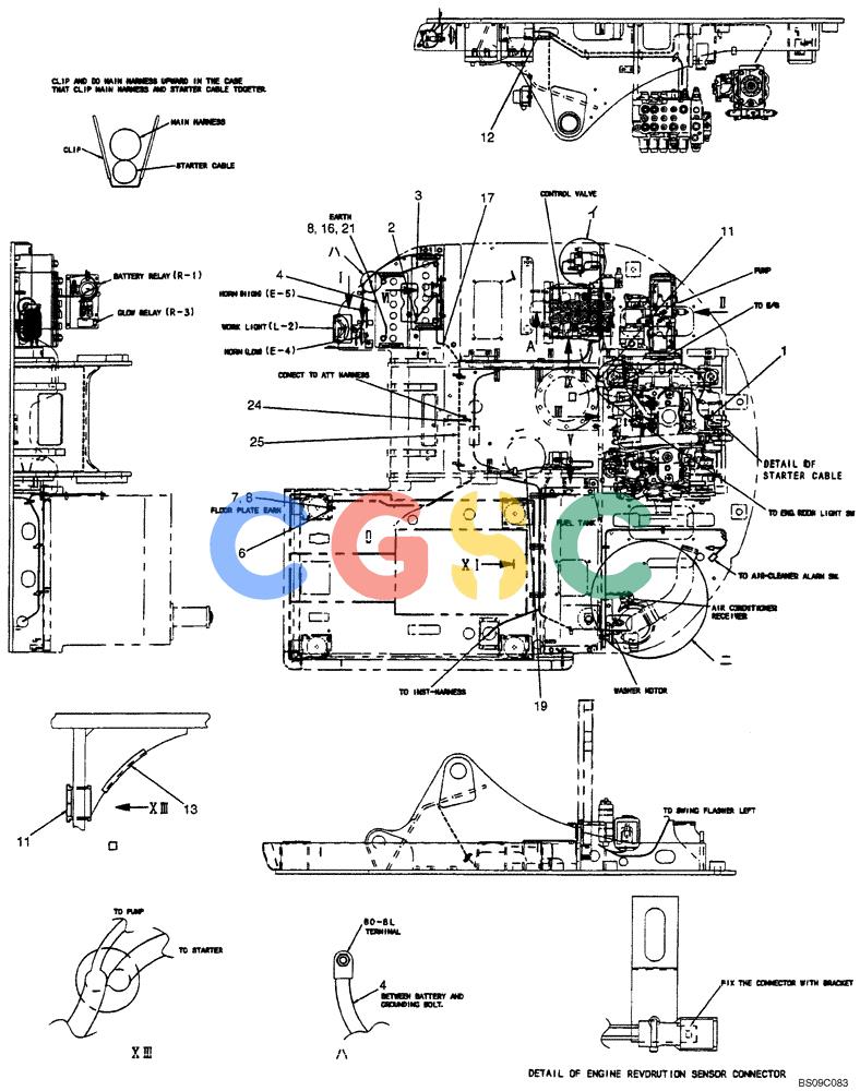 神钢零件查询(BOOM) - ATTACHMENT, (2-PIECE BOOM) SK135SR-1E, SK135SRLC-1E, SK135SRLC-1ES (11/01-12/10) (06-017[01]) - UPPER HARNESS ASSEMBLY, (2-PIECE BOOM), (YY13E00009F6), PAGE 1 OF 9 Kobelco