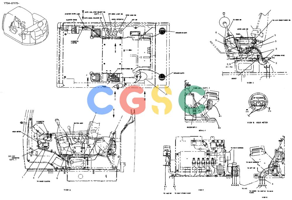 纽荷兰零件查询(E70SR) - MIDI CRAWLER EXCAVATOR ASN YT04-07175 (01-066[01]) - HARNESS ASSY, CAB, (P/N YT14E00019F1) New Holland Constructuion