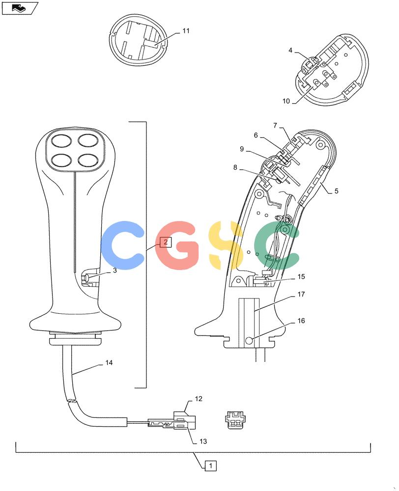 神钢零件查询(SK170 ACERA M-9) - CRAWLER EXCAVATOR - TIER 3 NON-REGULATED (1/12-12/13) (35.355.AK.[02]) - JOYSTICK, ASSY Kobelco