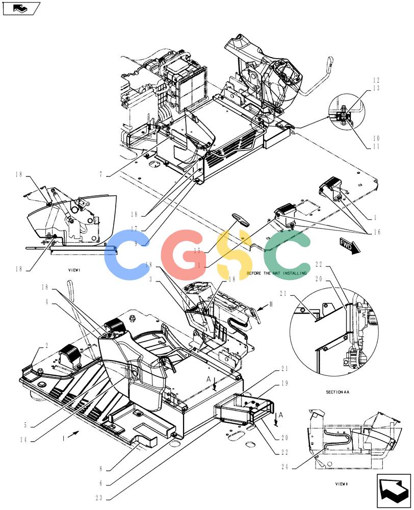 神钢零件查询(SK170 ACERA M-9) - CRAWLER EXCAVATOR - TIER 3 NON-REGULATED (1/12-12/13) (90.160.AF[01]) - CONTROL, OPERATOR Kobelco