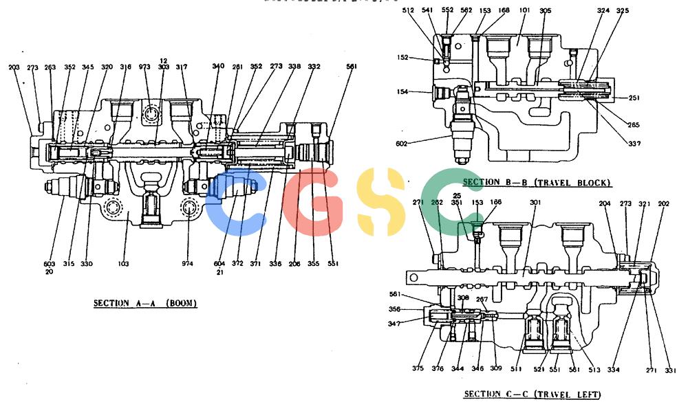 神钢零件查询(MD240BLC) - EXCAVATOR BTW LLU0001 - LLU0300 (1/80-12/06) (11-019[02]) - VALVE ASSY, CONTROL 2436U1312F1, F2, F3, F5 Kobelco