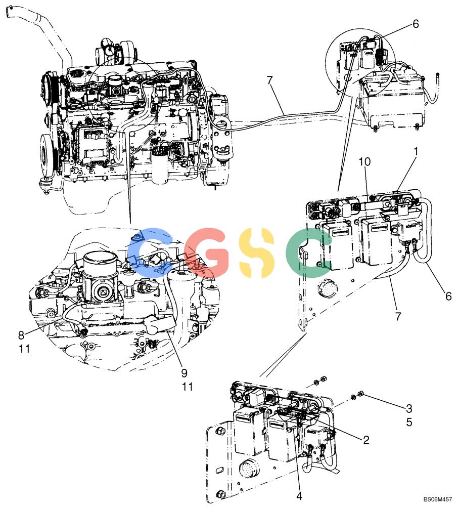 纽荷兰零件查询(D150B) - CRAWLER DOZER TIER 3 (HYDRO) (10/07-) (04-20) - GRID HEATER - CABLES New Holland Constructuion