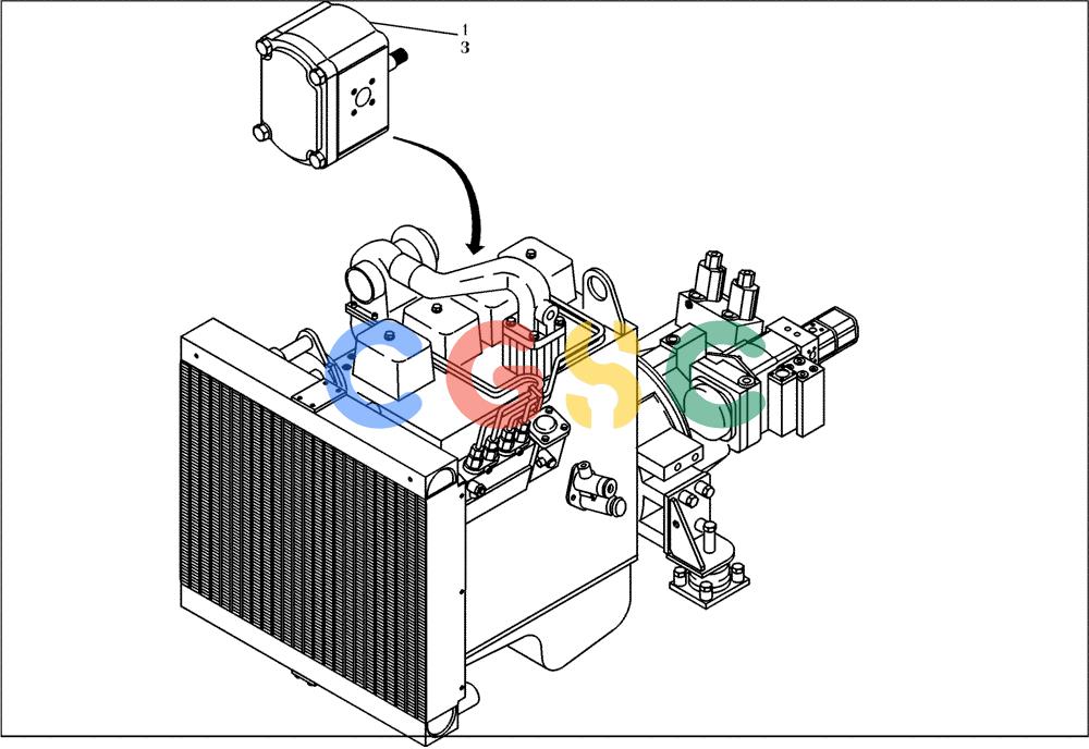 纽荷兰零件查询(EC160) - CRAWLER EXCAVATOR (4/99-) (22.050[003]) - GEAR PUMP INSTALL.MATERIAL GRABMOTOR (OPTION) (S/N 716001-UP) New Holland Constructuion