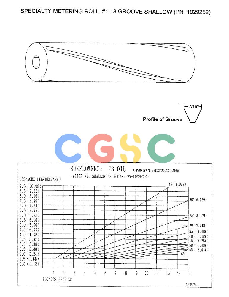 凯斯零件查询(1100) - CONCORD AIR SYSTEM (10/97-12/00) (D19) - SPECIALTY METERING ROLL #1 - 3 GROOVE SHALLOW, PN 1029252 Case Agriculture