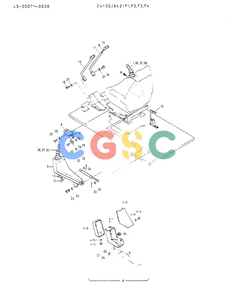 神钢零件查询(K916LC) - EXCAVATOR ASN YS0119 (1/87-12/03) (03-002) - CONTROL ASSY (WRIST CONTROL TYPE) Kobelco