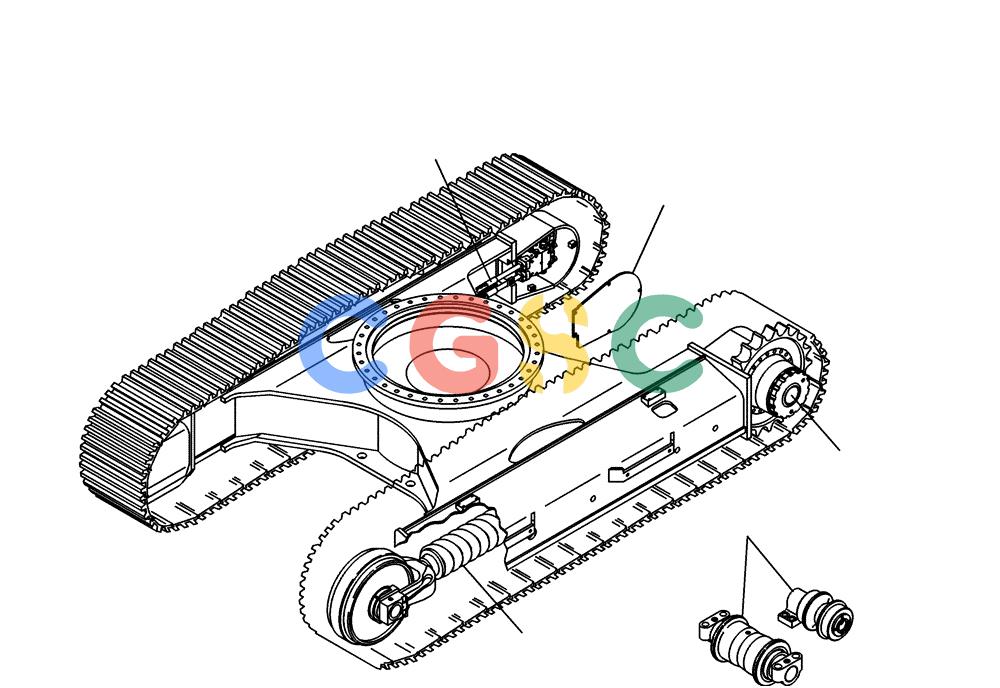 纽荷兰零件查询(EC350) - CRAWLER EXCAVATOR (2/00-) (00.200[001]) - LOWER CARRIAGE EXCAVATOR (S/N 735003-735023) New Holland Constructuion