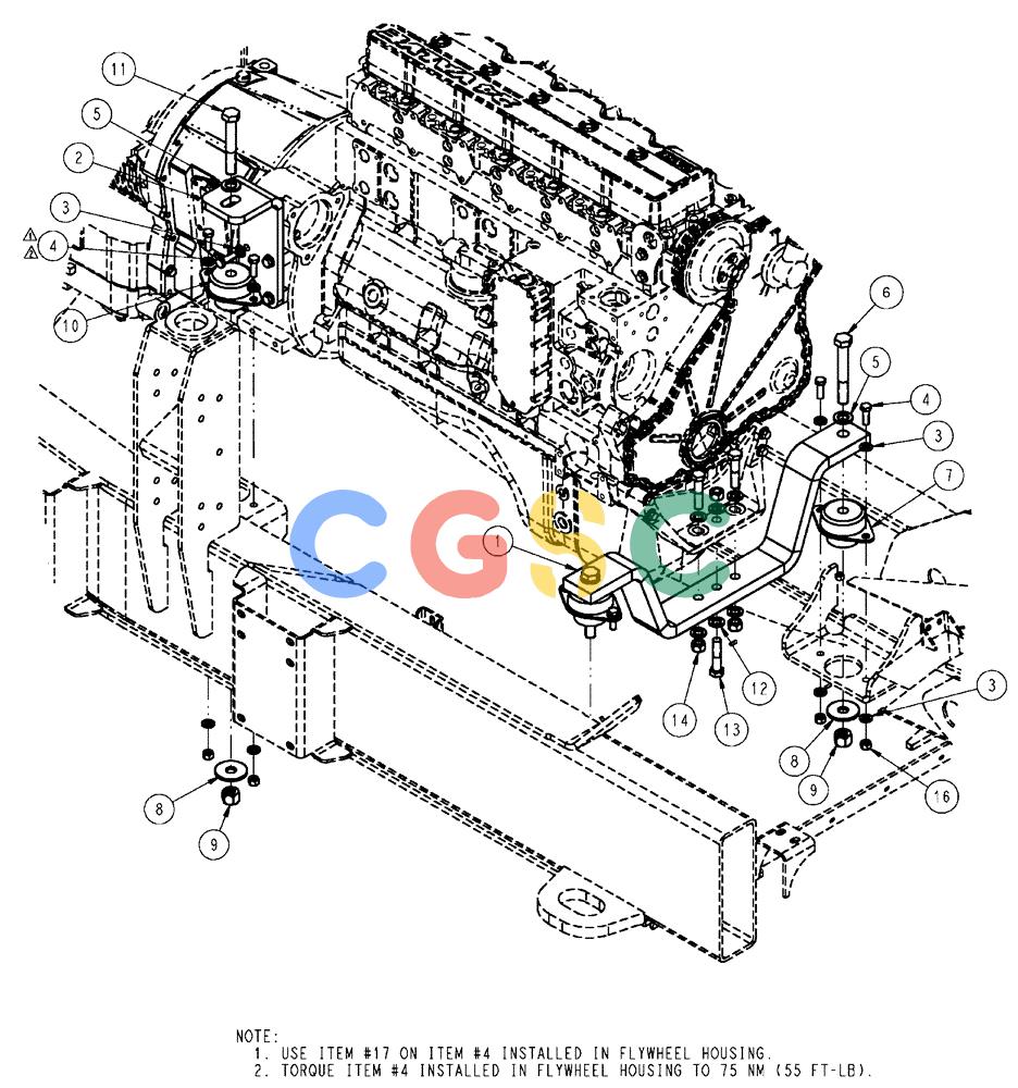 凯斯零件查询(FLX3510) - FLOATER (8/04-8/06) (02-003) - ENGINE MOUNTS GROUP Case Agriculture