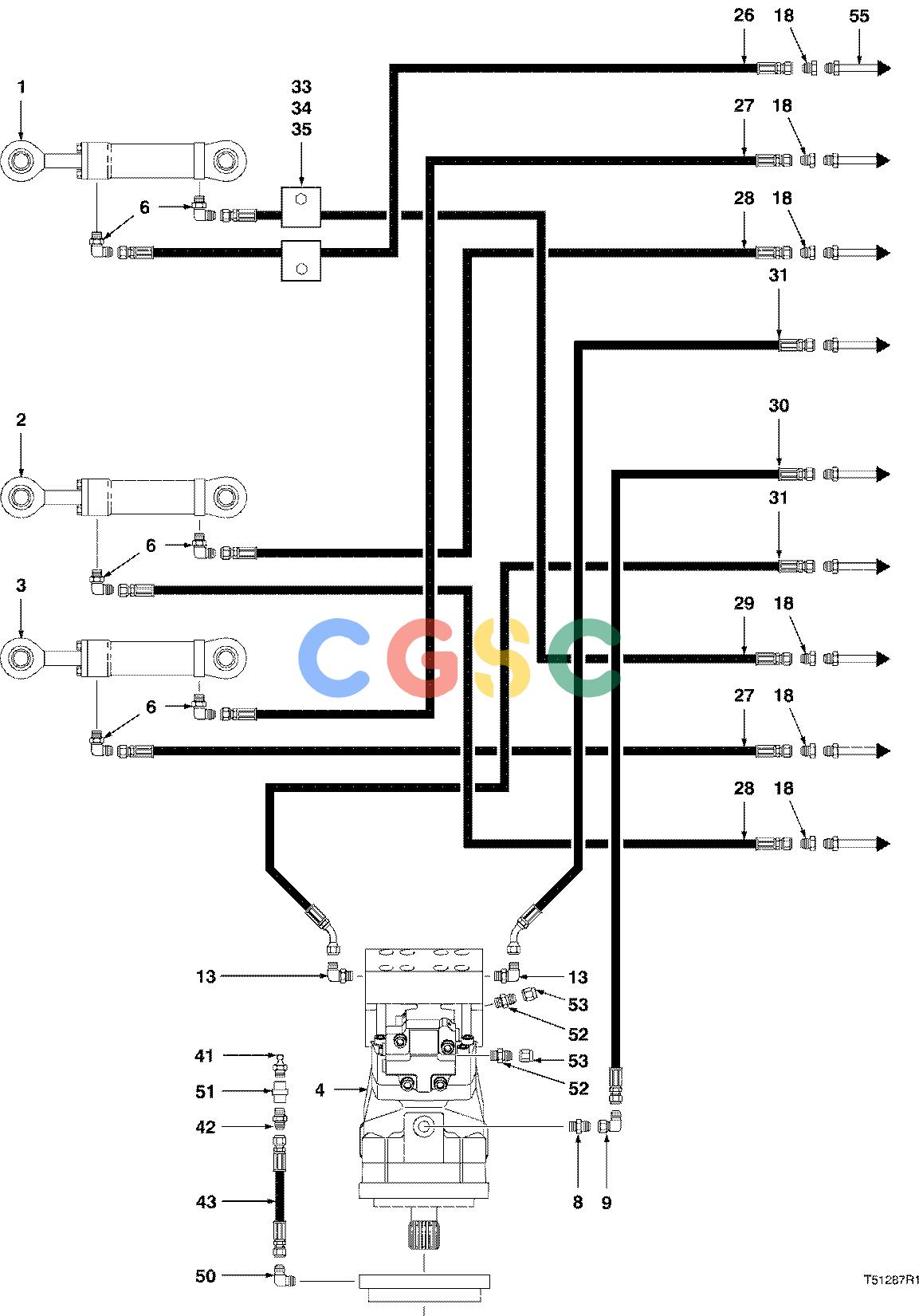 约翰迪尔零件查询TJ628 - ATTACHMENTS HYDRAULIC SYSTEM FELLING HEAD 24`` ( 960723 - ) 2000-334/12 [2000-334/12]EPC John Deere online