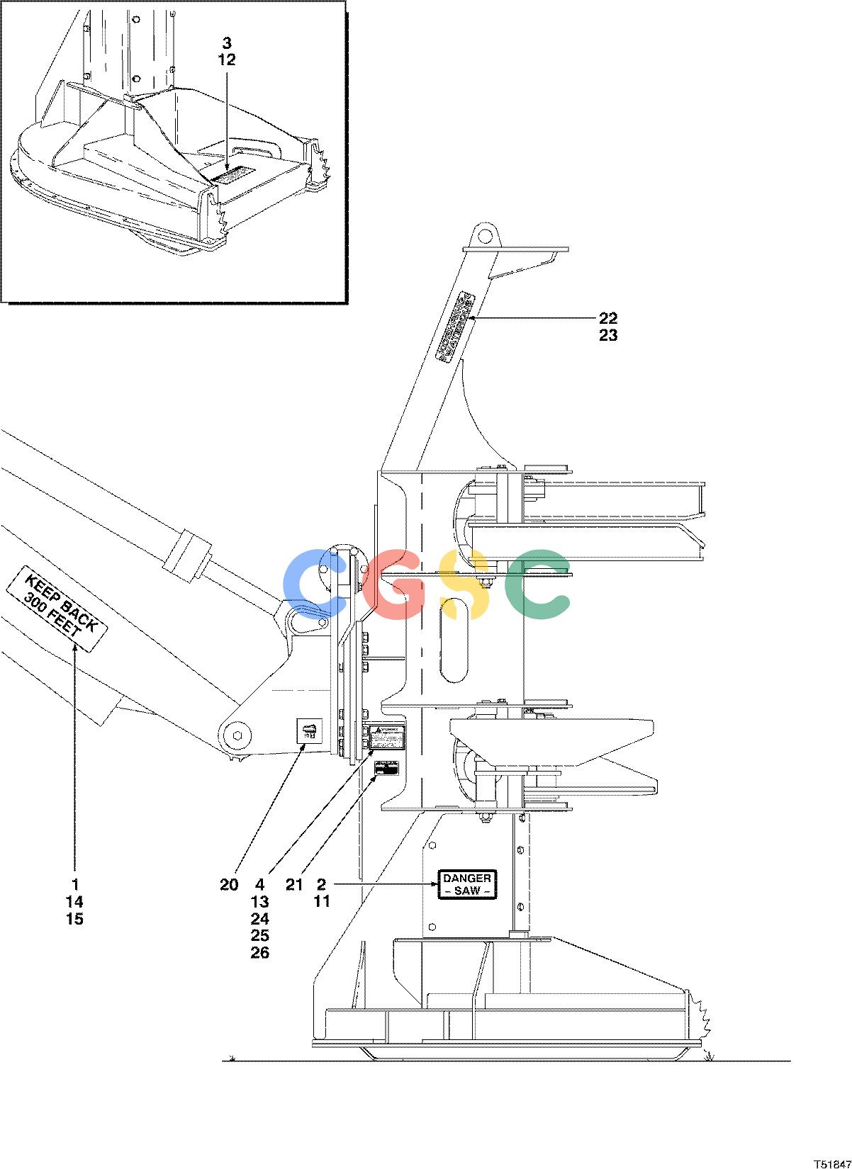 约翰迪尔零件查询S586 - ATTACHMENTS DECALS ENGLISH FRENCH ( 980812 - ) 7521-025/10 [7521-025/10]EPC John Deere online
