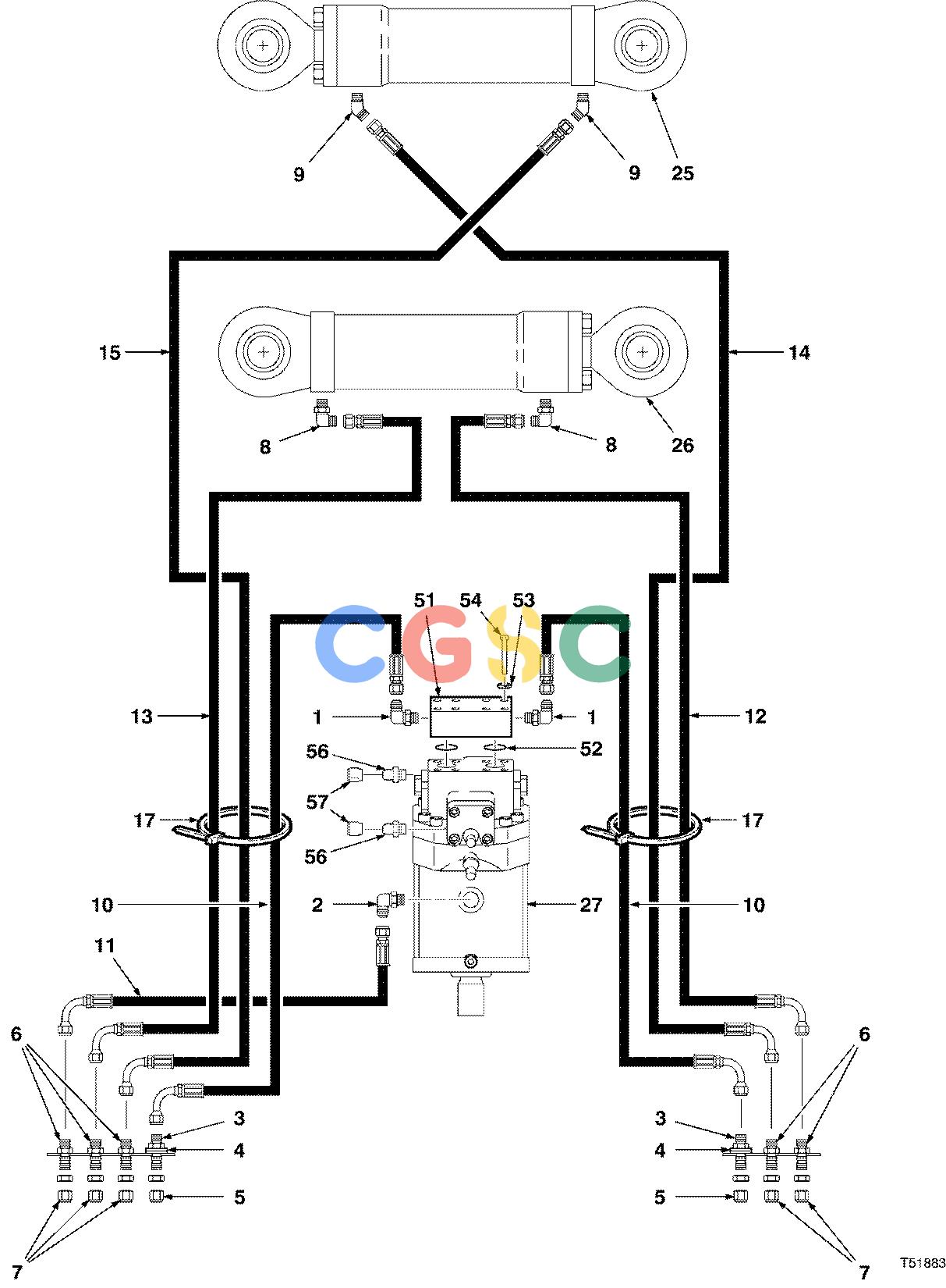 约翰迪尔零件查询D536 - ATTACHMENTS HYDRAULIC SYSTEM FELLING HEAD TC720 ( 980001 - ) 2000-467/12 [2000-467/12]EPC John Deere online