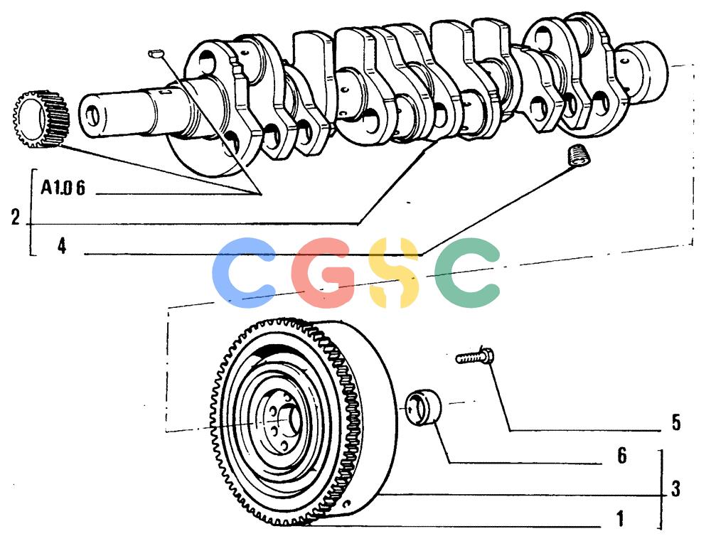 纽荷兰零件查询(FL14E) - CRAWLER LOADER (A1.03[001]) - CRANKSHAFT AND FLYWHEEL New Holland Constructuion