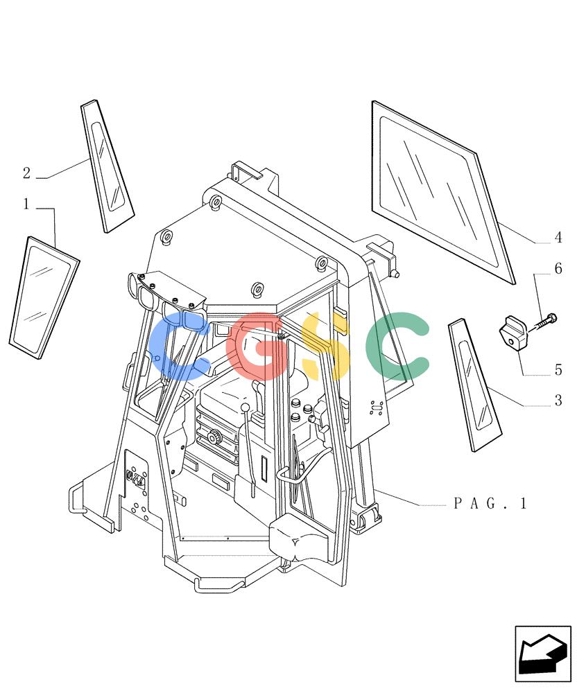 纽荷兰零件查询(DC180.B) - CRAWLER DOZER TIER 2 (3/03-) (9.653[14]) - ROPS CAB - GLASS PLATES - OPTIONAL CODE 784110121 New Holland Constructuion