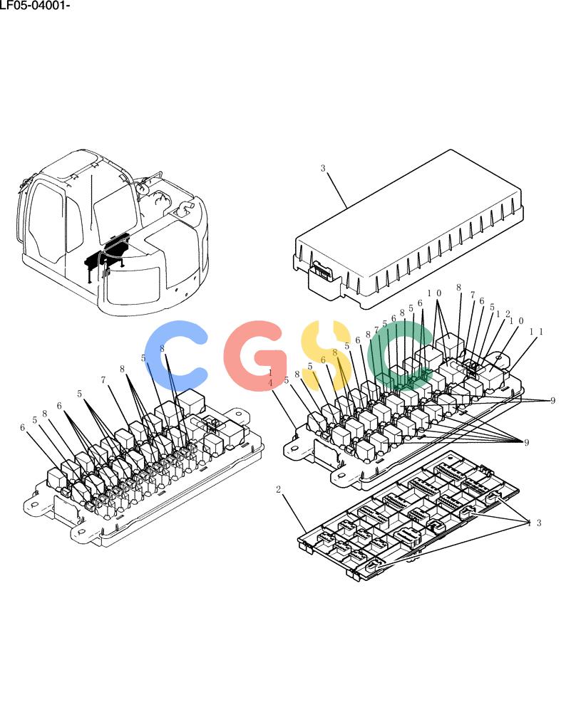 纽荷兰零件查询(E80BMSR) - CRAWLER EXCAVATOR ASN LF05-04001 - (N8TA18060) (272-18[1]) - RELAY BOX ASSY New Holland Constructuion