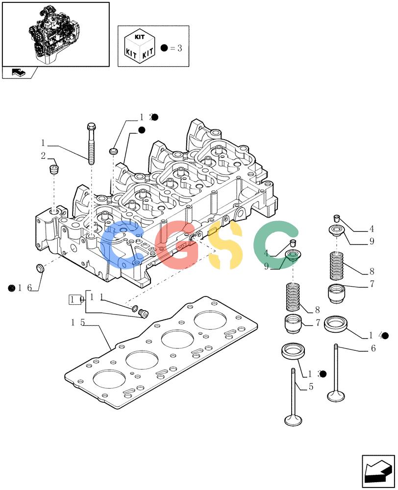 神钢零件查询(F4GE9484A J601) - ENGINE - 504103783 - 920019898 (1/13-) (0.06.0) - CYLINDER HEAD (4895798) Kobelco