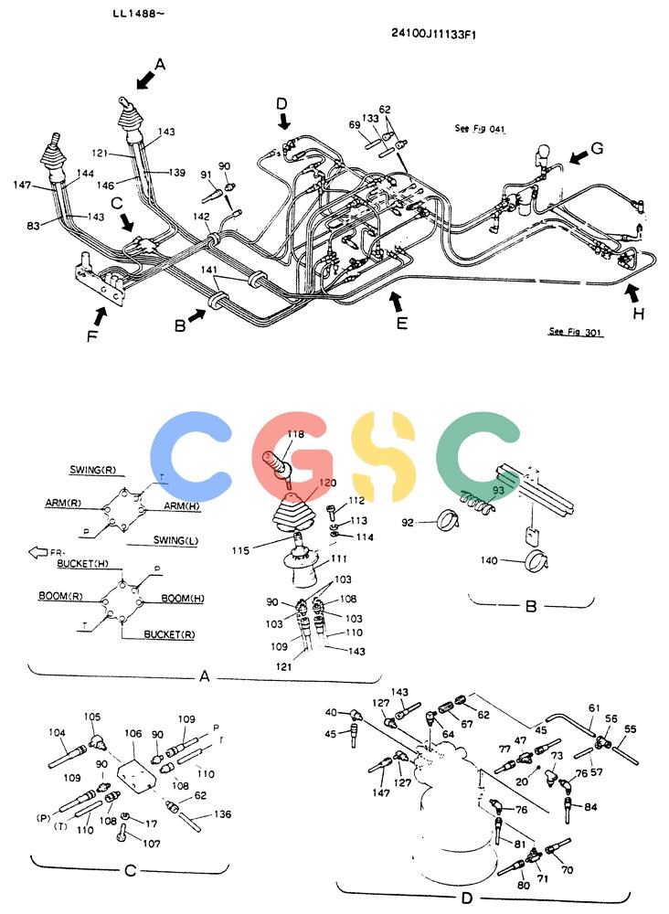 神钢零件查询(K909LC) - MARK II EXCAVATOR ASN LL1488 (1/87-12/03) (03-002 [01]) - REMOTE CONTROL ASSY Kobelco