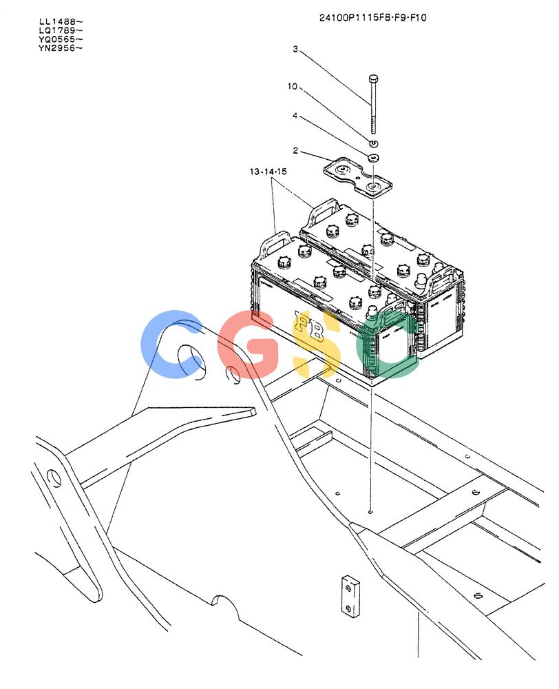 神钢零件查询(K907LC) - MARK II EXCAVATOR ASN YQ0565 (GLOBAL) (1/87-12/03) (05-022) - BATTERY ASSY Kobelco