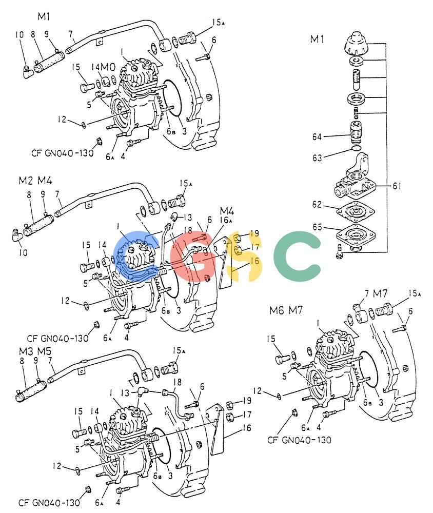 神钢零件查询(6D15) - MITSUBISHI DIESEL ENGINES - K907D & K907LC EXCAVATORS (1/86-12/06) (01-030) - AIR COMPRESSOR GENERAL Kobelco
