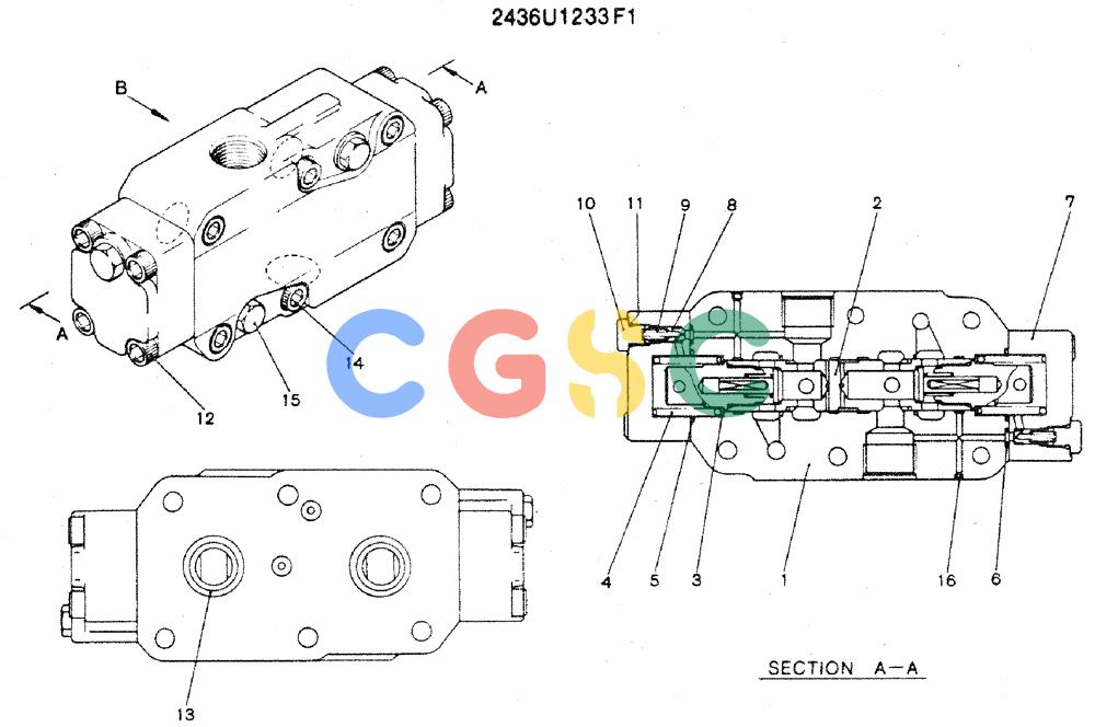 神钢零件查询(MD240C) - EXCAVATOR ASN LLU00601 (1/80-12/06) (13-009) - VALVE ASSY, BRAKE Kobelco