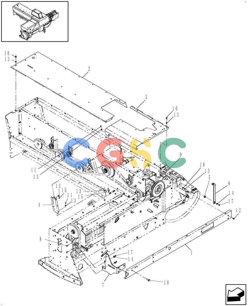 凯斯零件查询(SB541C) - SMALL SQUARE BALER (9/09-12/10) (90.105.60) - SHIELDS, FEEDER TOP, SB541 AUSTRALIA AND BRAZIL Case Agriculture