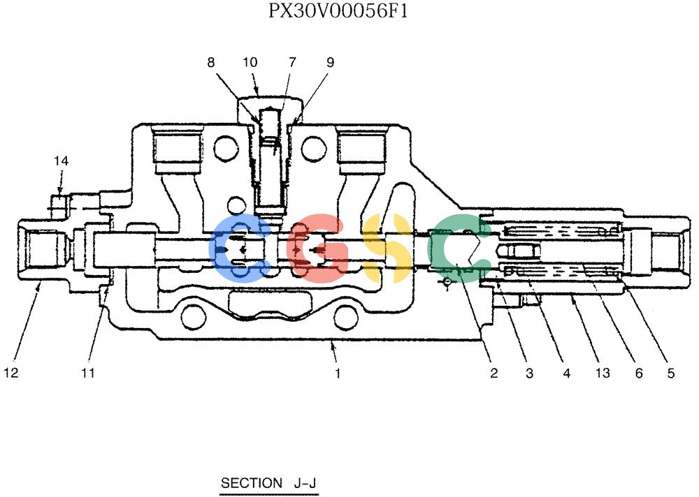 纽荷兰零件查询(E35SR) - COMPACT CRAWLER EXCAVATOR ASN PX13-15001 (N6TN61732) (NA) (1/06-) (07-010) - VALVE ASSY, CONTROL, (TRAVEL LEFT) New Holland Constructuion
