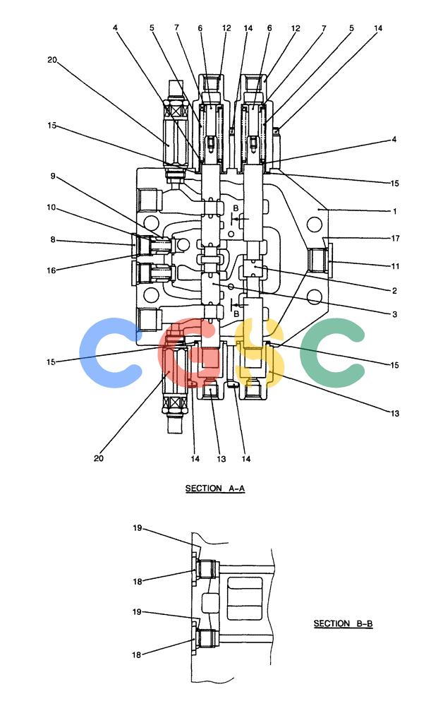 纽荷兰零件查询(EH70) - MIDI CRAWLER EXCAVATOR (N.A.) (1/05-) (162) - VALVE ASSEMBLY, CONTROL (BREAKER, NIBBLER & BREAKER) New Holland Constructuion