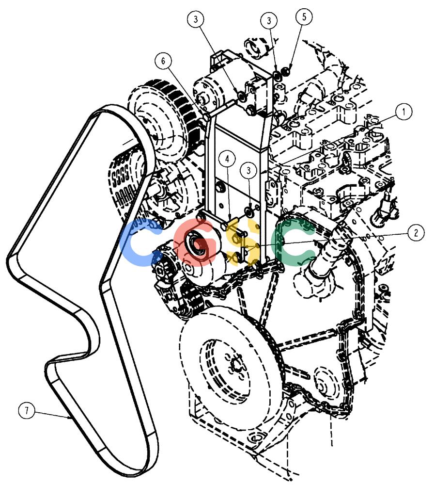 凯斯零件查询(FLX3510) - FLOATER (8/04-8/06) (02-030) - FAN BELT DRIVE GROUP Case Agriculture