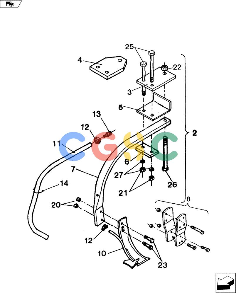 凯斯零件查询(3200) - TOOLBAR - DMI (1/80-12/90) (75.200.04) - RIGID SHANK ASSEMBLY Case Agriculture