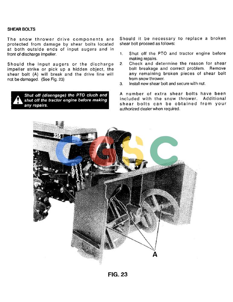 凯斯零件查询(56FTS) - CASE SNOW THROWER (1/86-12/92) (23) - SHEAR BOLTS Case Agriculture