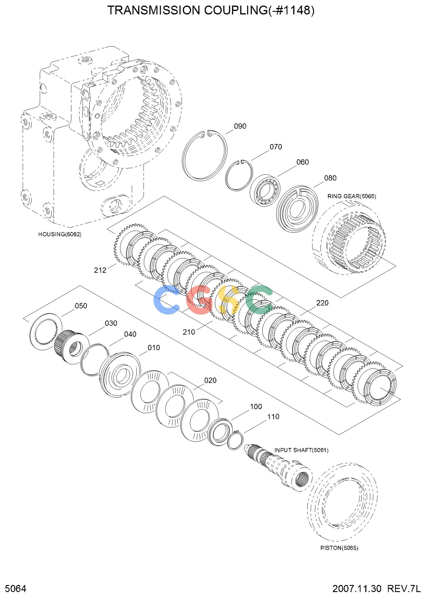 现代零件查询R200W-7 TRANSMISSION COUPLING(-#1148)EPC Hyundai 