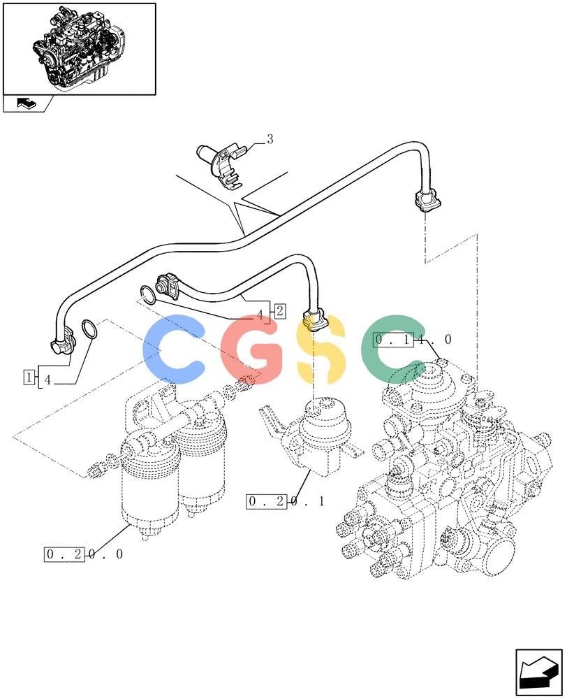 神钢零件查询(F4GE9684R J600) - ENGINE - 504115847 - 84459738 (1/08-12/12) (0.20.3) - PIPING - FUEL (504072175) Kobelco