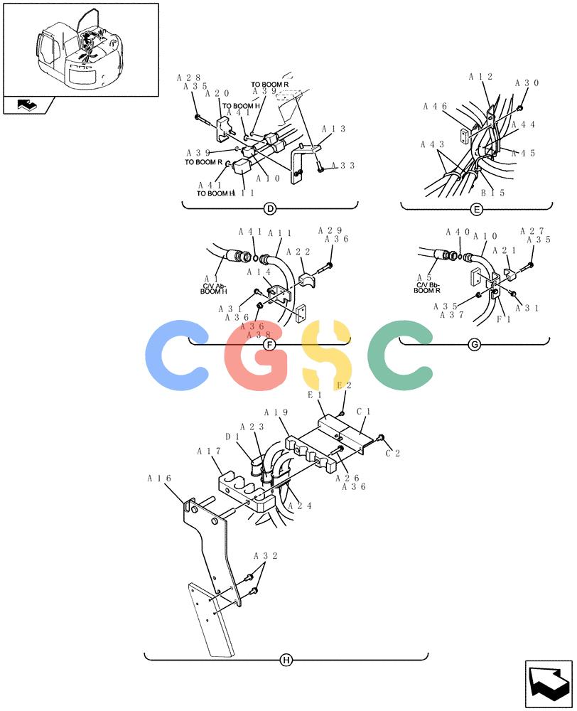 纽荷兰零件查询(E235BSR) - CRAWLER EXCAVATOR (5/07-) (1.050[10]) - PUMP/CONTROL VALVE PIPING New Holland Constructuion