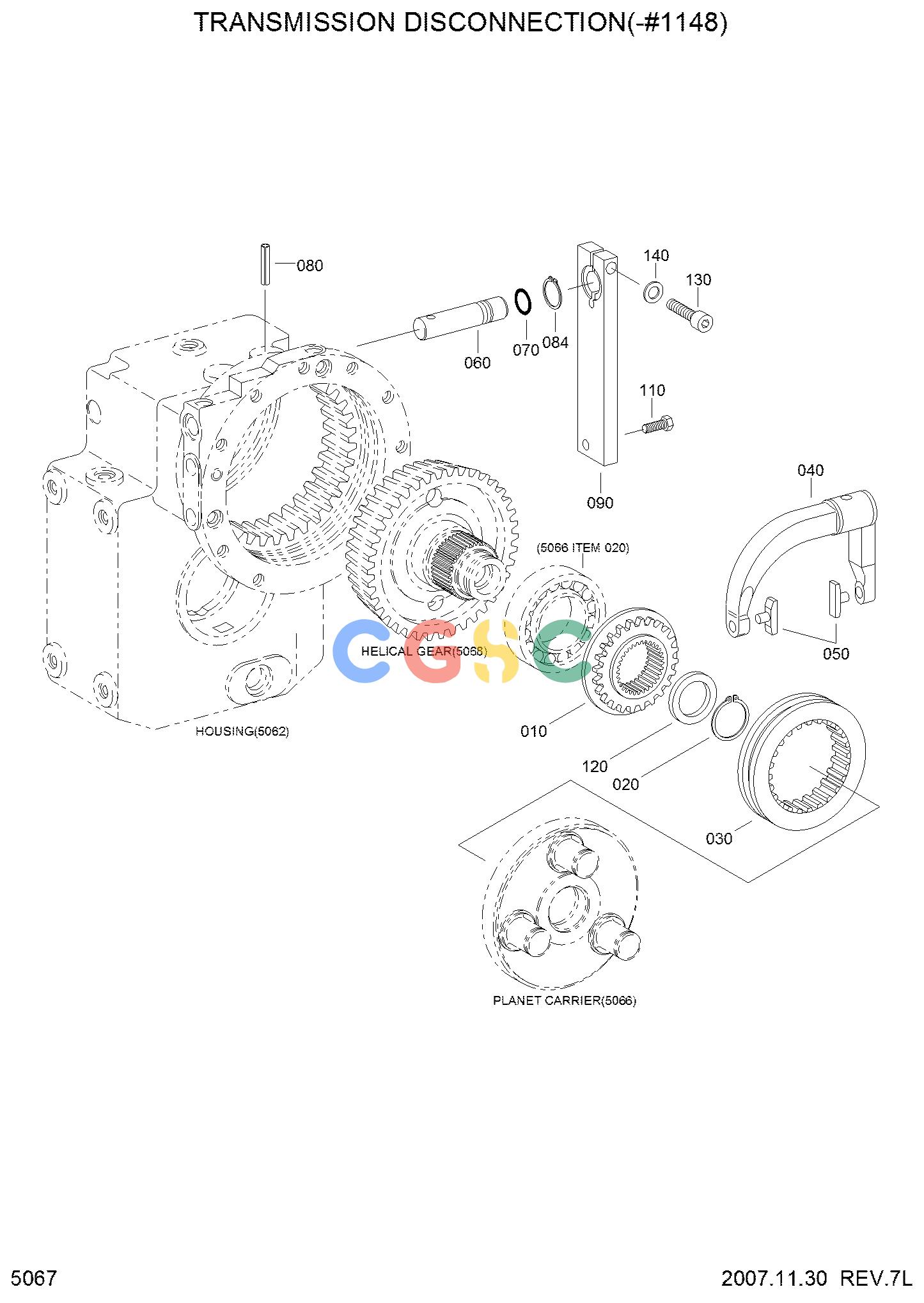 现代零件查询R200W-7 TRANSMISSION DISCONNECTION(-#1148)EPC Hyundai 