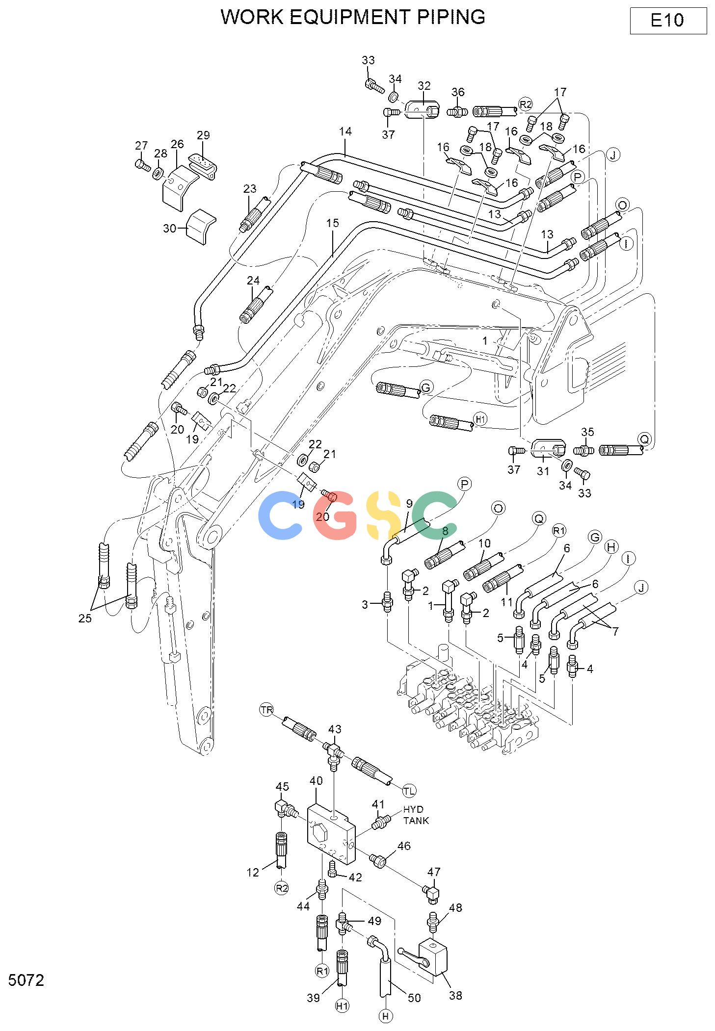 现代零件查询R16-7 WORK EQUIPMENT PIPINGEPC Hyundai 