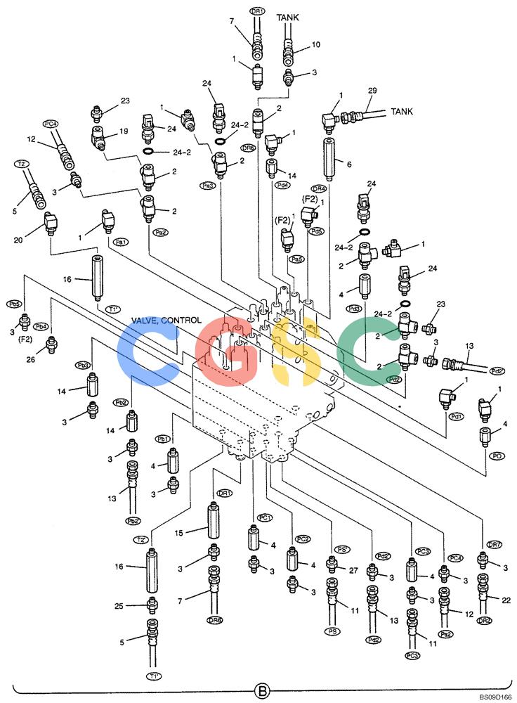 神钢零件查询(NIBBLER) - & BREAKER - SK70SR-1E SHORT RADIUS EXCAVATOR ASN YT02-04001 (4/03-12/04) (06-053[02]) - MAIN CONTROL LINES (NIBBLER & BREAKER), (YT06H00016F2 & YT06H00016F5), PAGE 2 OF 3 Kobelco