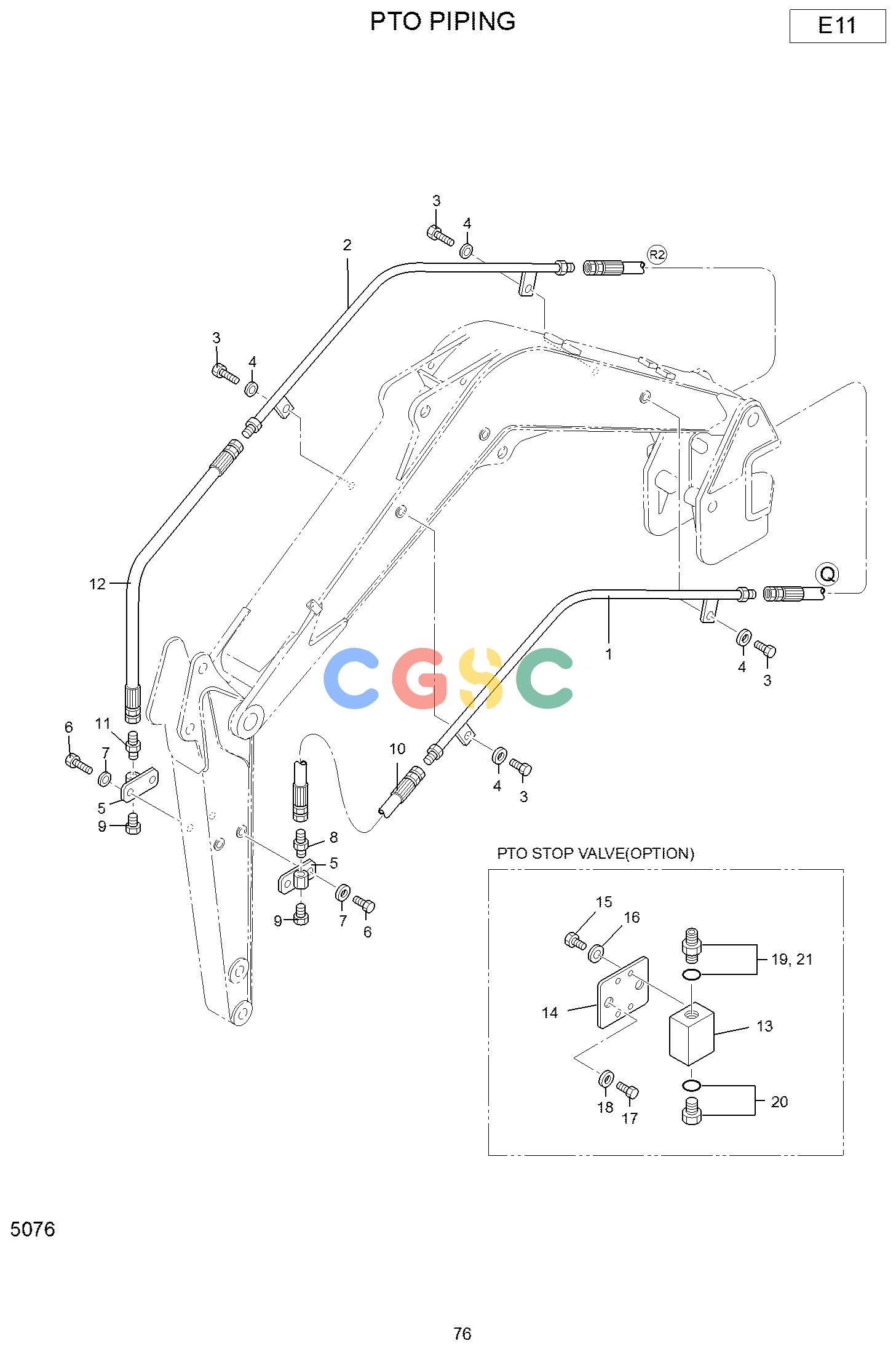 现代零件查询R16-7 PTO PIPINGEPC Hyundai 