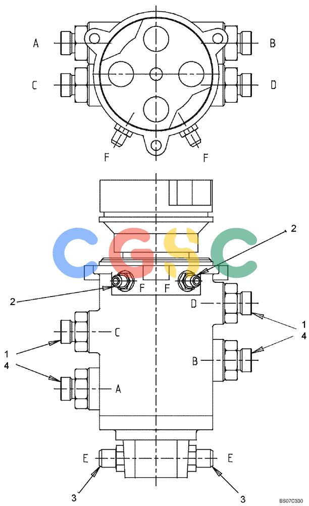 神钢零件查询(SK170 ACERA M-9) - CRAWLER EXCAVATOR - TIER 3 NON-REGULATED (1/12-12/13) (35.310.AE[02]) - HYD. LINE, SWIVEL CONNECTION Kobelco