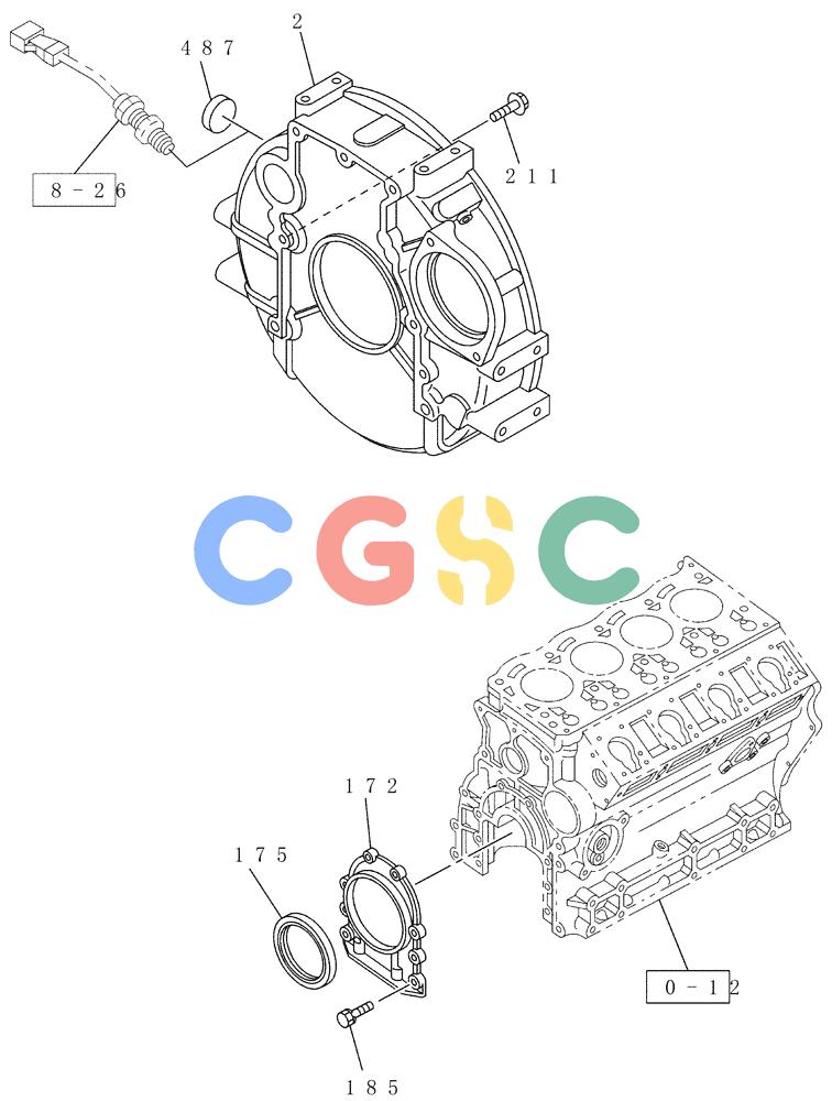 纽荷兰零件查询(E80BMSR) - CRAWLER EXCAVATOR ASN LF05-04001 - (N8TA18060) (B118M-20A[2]) - TIMING GEAR CASE AND FLYWHEEL HOUSING New Holland Constructuion