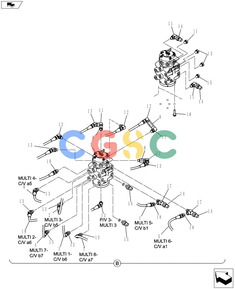 纽荷兰零件查询(E80BMSR) - COMPACT CRAWLER EXCAVATOR ASN LF06-04501 (NBTA18037) (01-039[02]) - CONTROL LINES, MULTI New Holland Constructuion