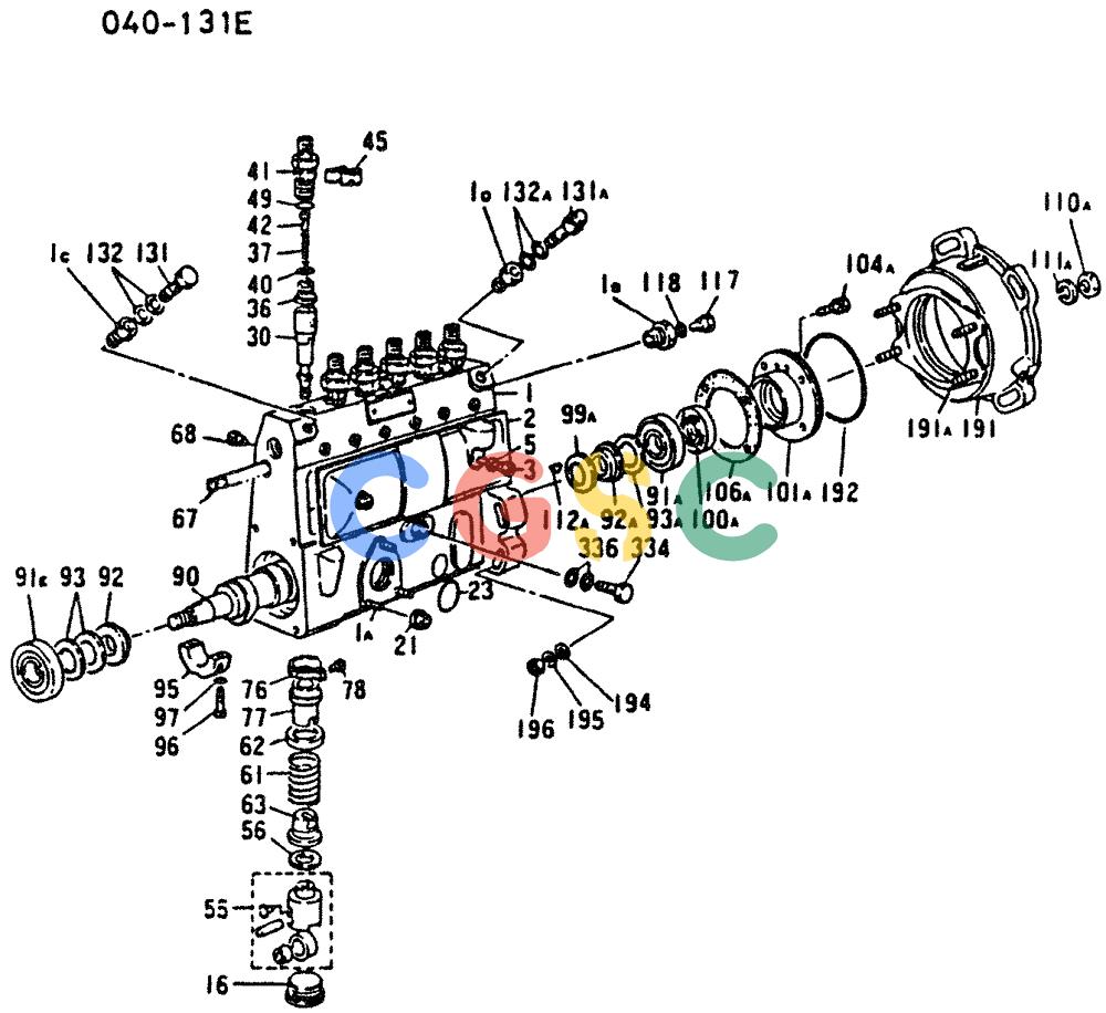 神钢零件查询(6D16-T) - MITSUBISHI DIESEL ENGINE - K909 II & K909LC II EXCAVATORS (1/87-12/06) (02-004) - INJECTION PUMP (INNER PARTS) Kobelco