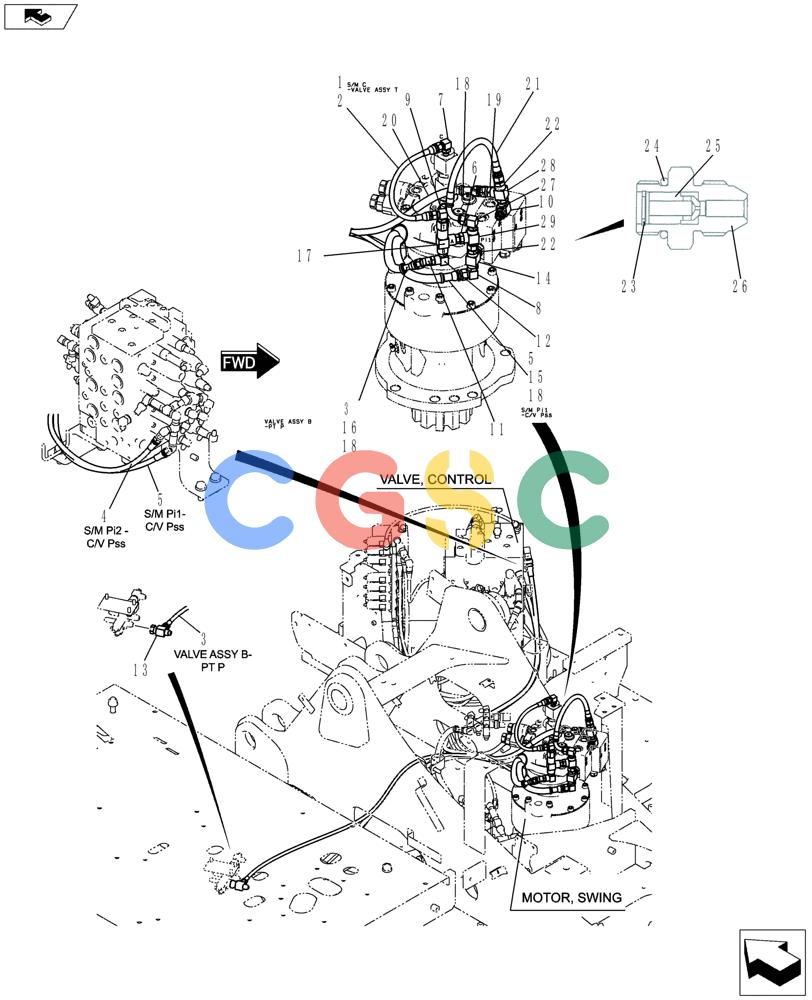 神钢零件查询(ED150-2) - BLADE RUNNER EXCAVATOR/DOZER ASN LH01-01001 (1/09-12/12) (01-029[06]) - CONTROL LINES, VALVE Kobelco