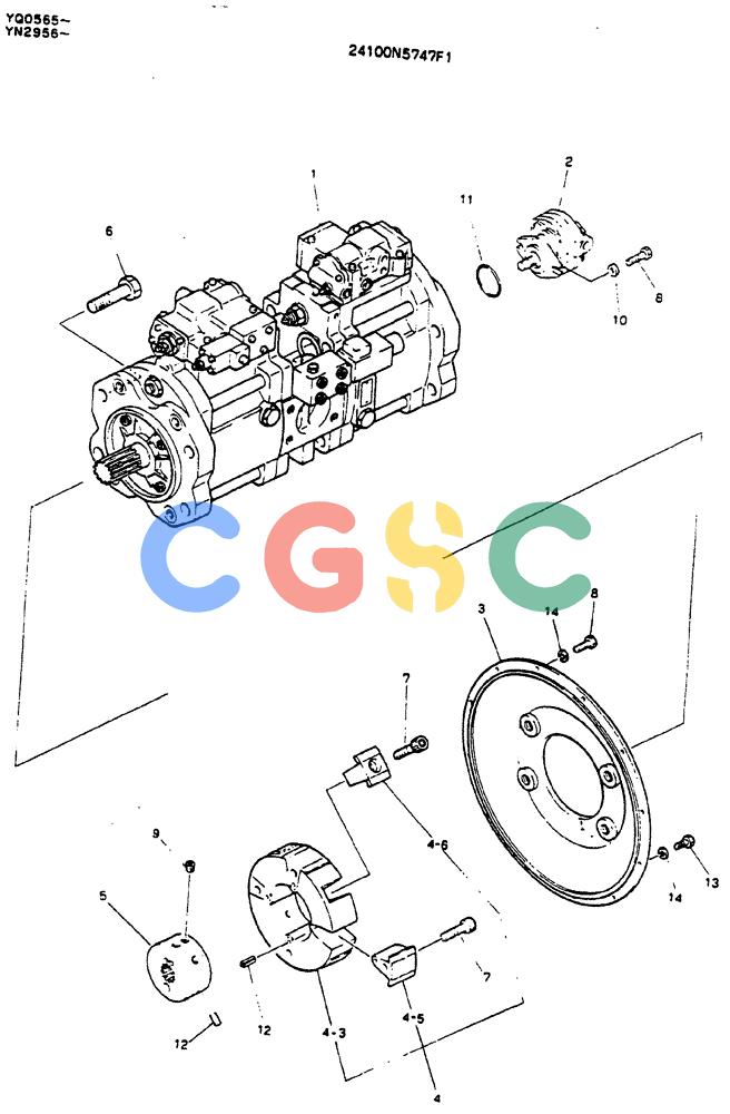 神钢零件查询(MD200BLC) - EXCAVATOR ASN YQ0565 (1/80-12/06) (05-003) - PUMP ASSY, CONNECT Kobelco
