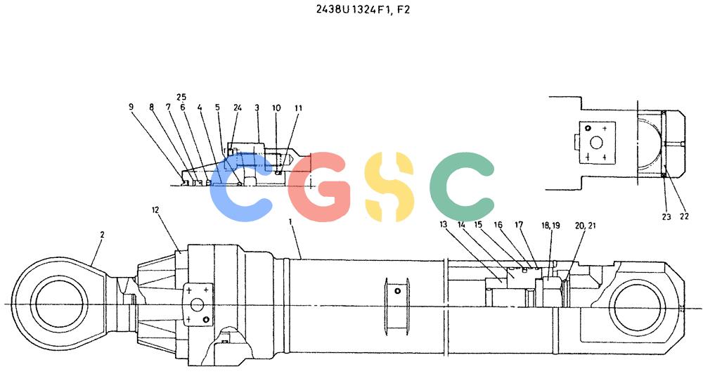 神钢零件查询(K912LC) - MARK II EXCAVATOR ASN YC-0301 (1/88-12/03) (11-023) - CYLINDER ASSY (BUCKET) Kobelco