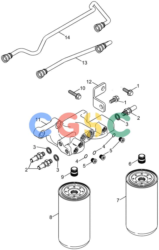 凯斯零件查询(FLX3020) - FLOATER (6/06-1/12) (03-04) - FUEL FILTER AND CONNECTIONS Case Agriculture